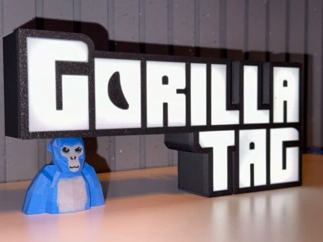 Gorilla Tag VR Game Light Box inc gorilla bust